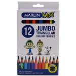 Marlin Kids Triangular Jumbo Colour Pencils 12's 